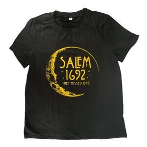 Salem 1692 - They Missed One Graphic Tee Shirt Top in Black & Yellow Size Medium